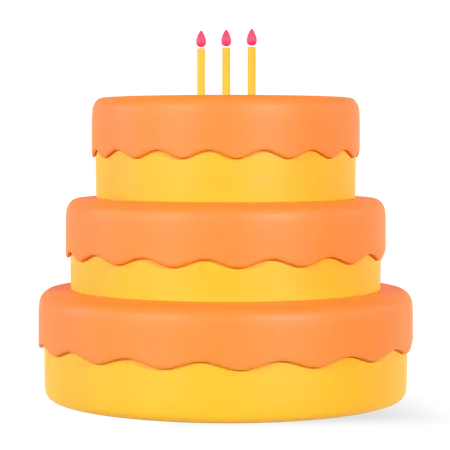 Birthday Cake  3D Illustration