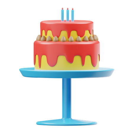 Birthday Cake  3D Illustration