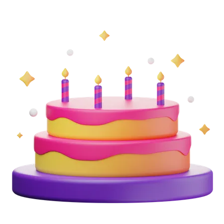 Birthday Cake 3D Illustration