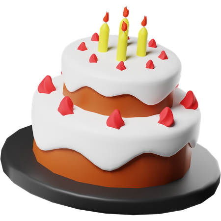 Cake birthday 3D elements for graphic design. Web editor software to create  3D designs for ads, banners, and apps at Pixcap