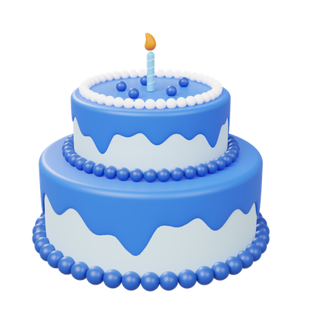 Blue birthday cake, illustration, vector on a white background. 13720136  Vector Art at Vecteezy