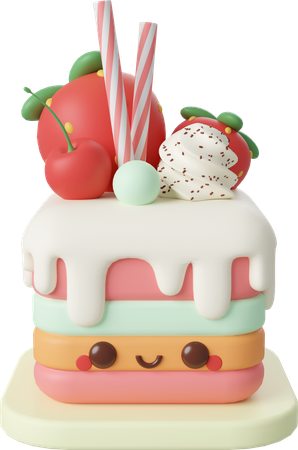 Birthday cake for celebration party  3D Icon