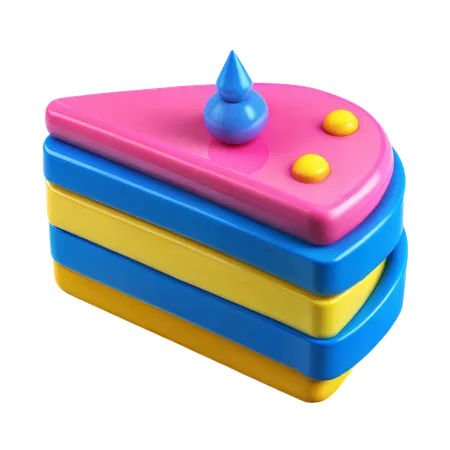 Birthday Cake Slice  3D Icon