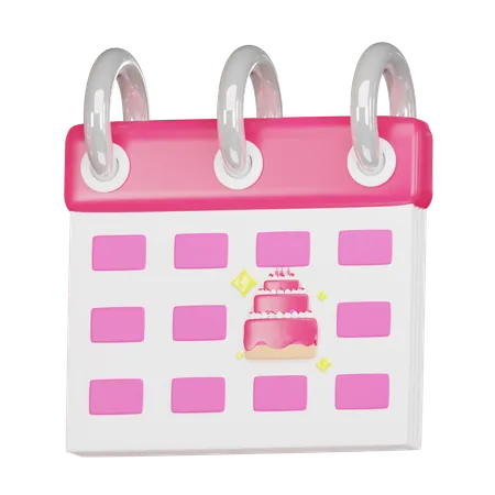Birthday Calendar 3 D Icon 3D Icon