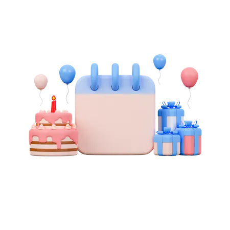 Birthday Calendar 3 D Icon 3D Icon