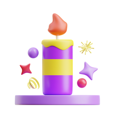 Birthday Candle  3D Icon