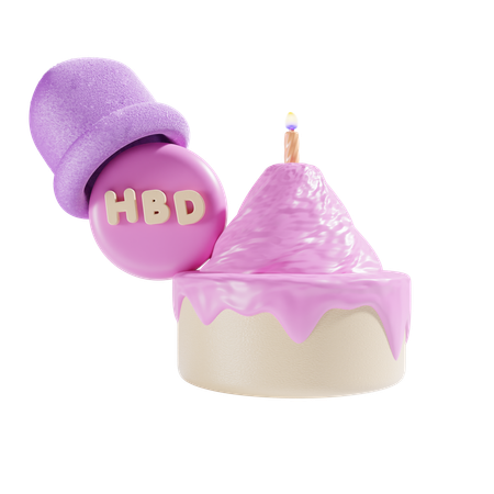 Birthday Candle  3D Icon
