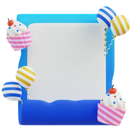 Birthday Celebration Frame  3D Icon