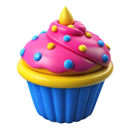 Birthday Cupcake  3D Icon