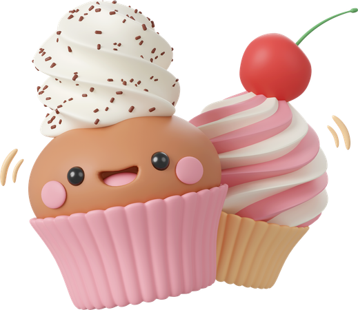 Birthday Cupcake  3D Icon