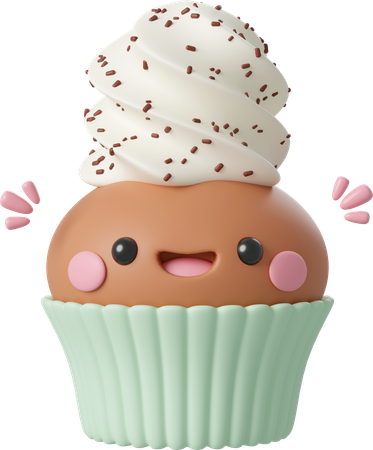 Birthday Cupcake  3D Icon