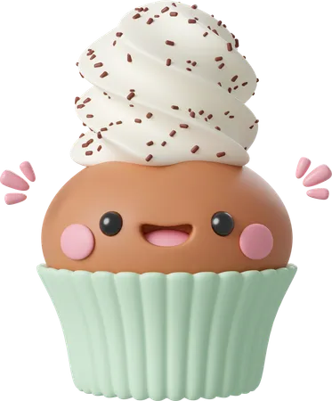 Birthday Cupcake  3D Icon