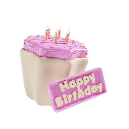 Birthday Cupcake  3D Icon