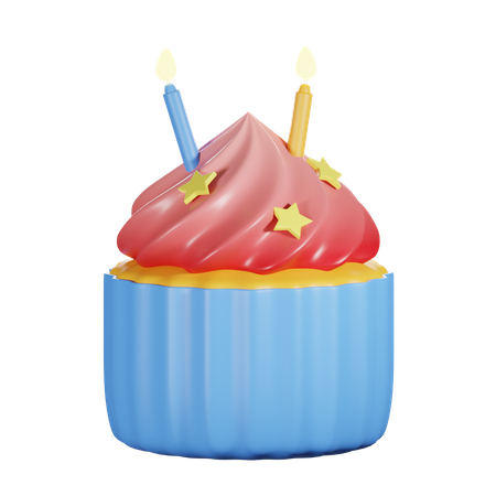 Birthday Cupcake 3D Icon