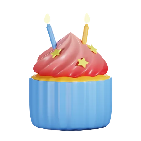 Birthday Cupcake 3D Icon