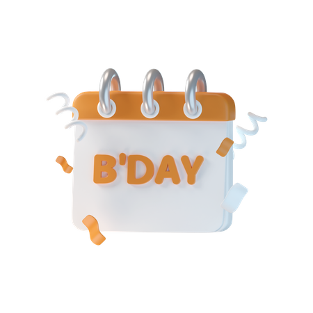 Birthday Day Calendar 3D Icon