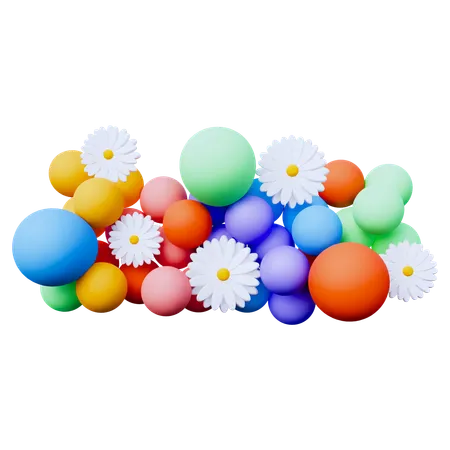 Birthday Decoration Balloons  3D Icon