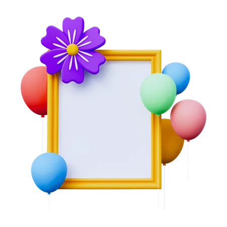 Birthday Frame Photo  3D Icon