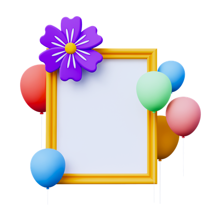 Birthday Frame Photo  3D Icon