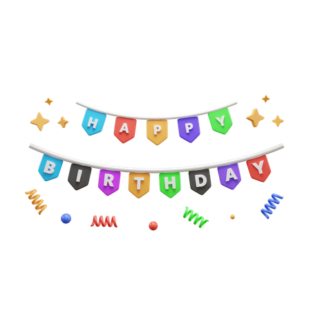 Birthday Garland  3D Icon