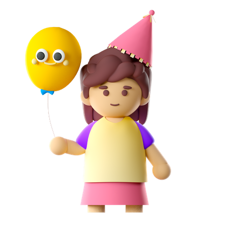 Birthday Girl 3D Icon