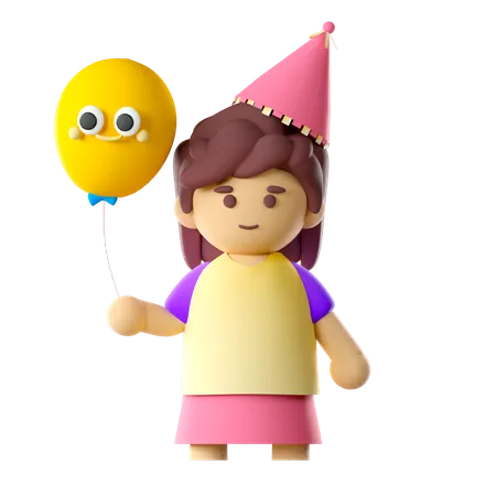 Birthday Girl 3D Icon