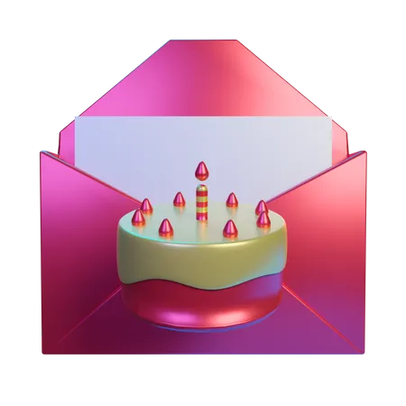 Birthday invitation  3D Illustration