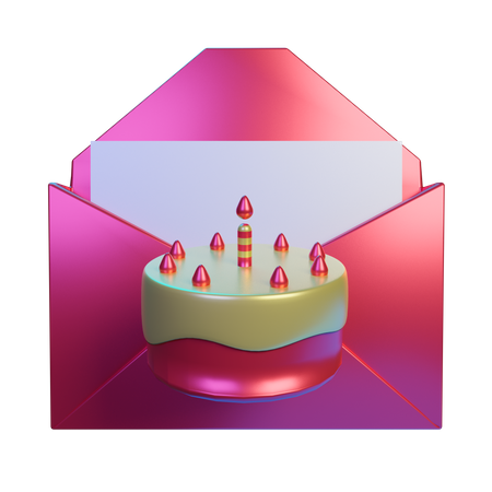 Birthday invitation 3D Illustration