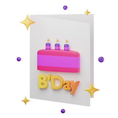 Birthday Invitation 3D Illustration