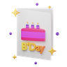 birthday card 3d logo