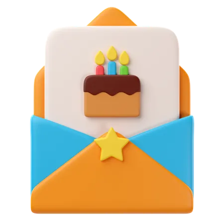 3 D Birthday Icon Invitation 3D Icon