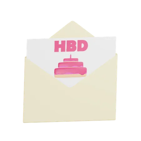 Birthday Invitation 3 D Icon 3D Icon