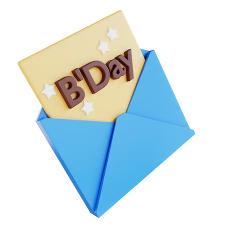 Birthday Invitation Card 3D Icon