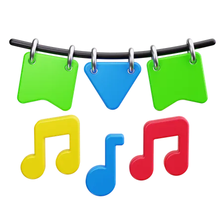 Birthday Music Notes  3D Icon