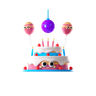 birthday party 3d logo