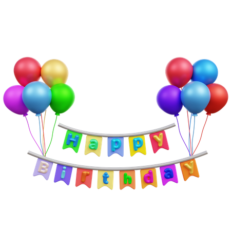 Birthday Party Decoration  3D Icon