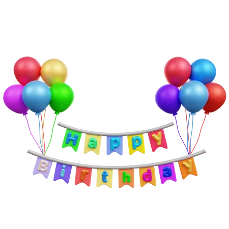 Birthday Party Decoration  3D Icon