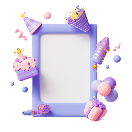 Birthday Photo Frame  3D Icon