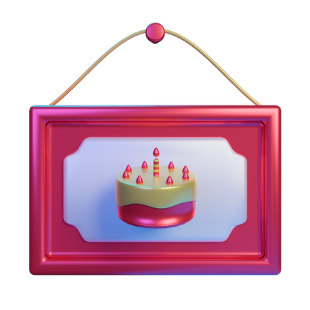 Birthday picture 3D Illustration