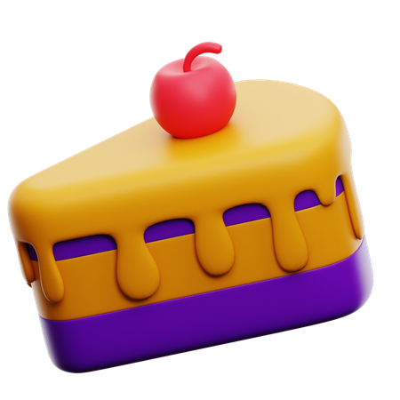 Birthday slice Cake  3D Icon
