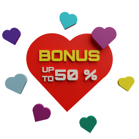 Bis zu 50 Prozent Bonus  3D Icon
