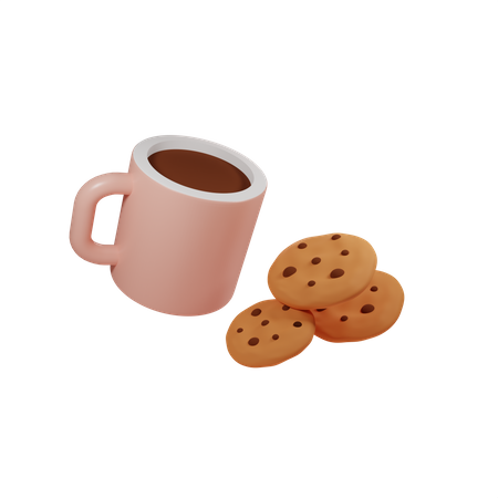 Biscoitos e chocolate quente  3D Icon