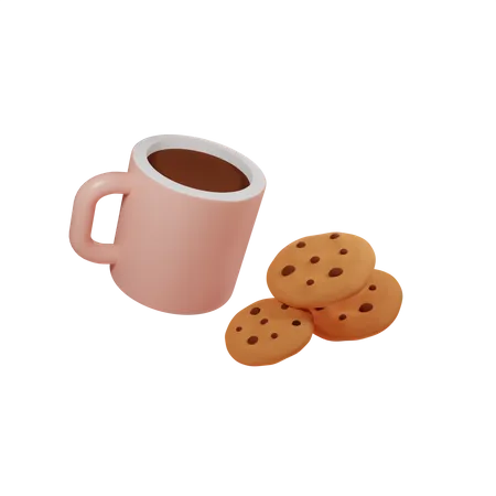 Biscoitos e chocolate quente  3D Icon