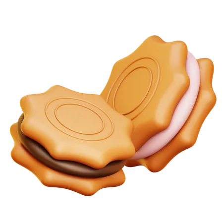 Biscuit à la vanille et au chocolat  3D Icon