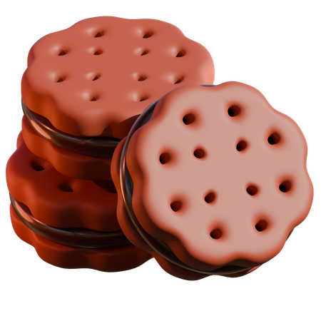 Biscuit Chocolate  3D Icon