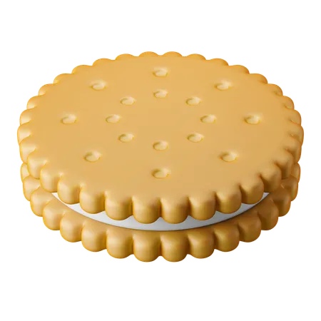 Biscuit Sandwich With Cream Western Dessert 3 D Icon Illustration 3D Icon