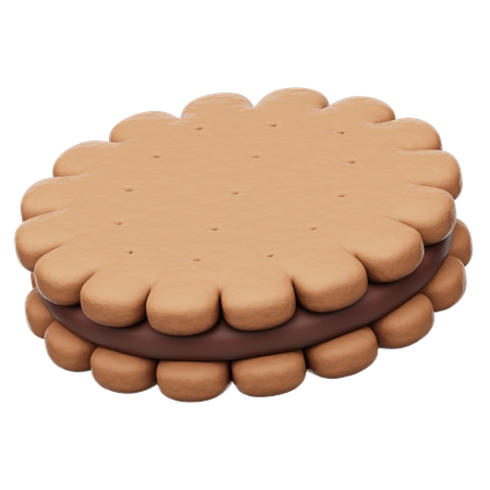 Biscuits nappés chocolat noir  3D Icon