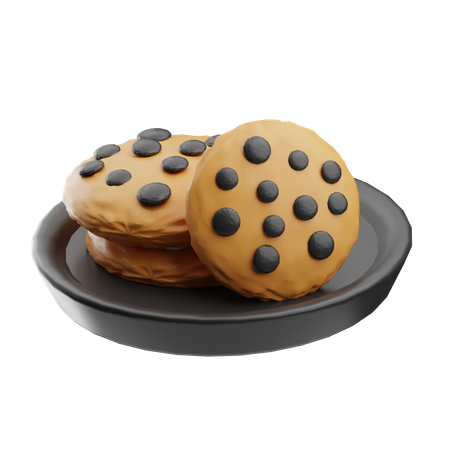 Biscuits nappés chocolat noir  3D Icon