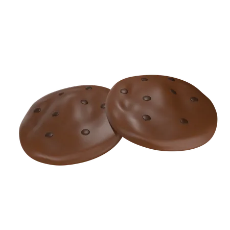 Biscuits nappés chocolat noir  3D Icon