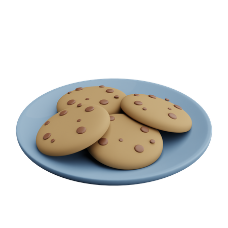 Biscuits Plate  3D Icon